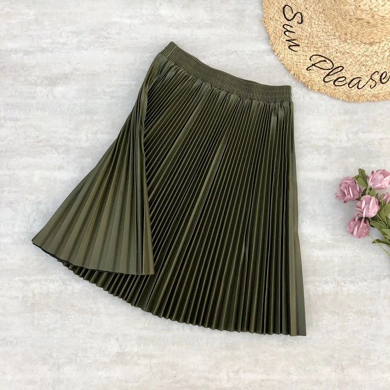 Женская мини-юбка из искусственной кожи расклешенная трапециевидная женская