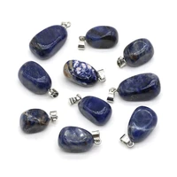 natural stone lapis lazuli pendants polished crystal for trendy jewelry making diy women necklace earring accessories