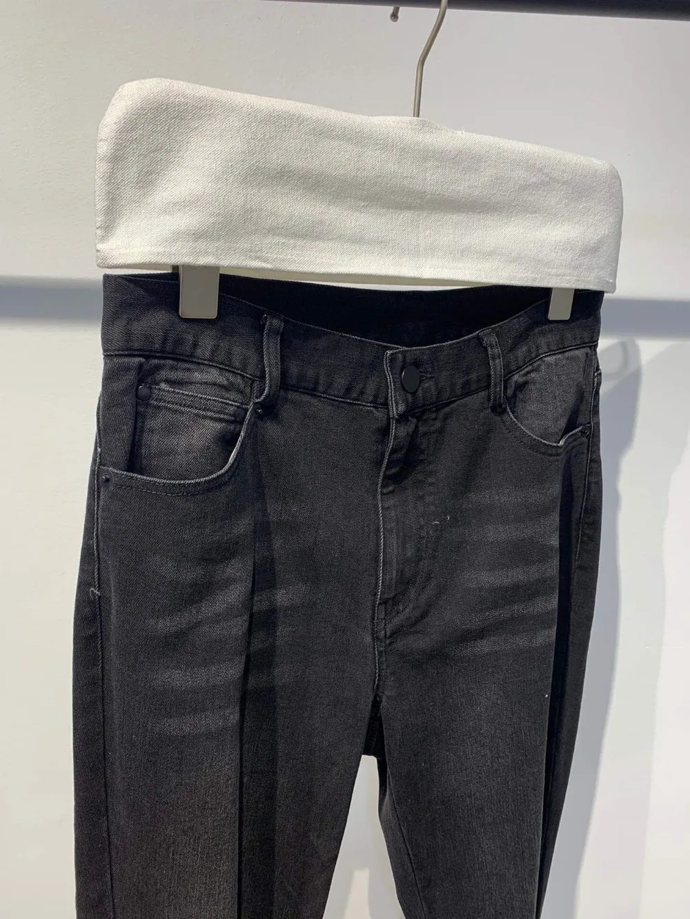 2019FW новые женские повседневные джинсы с дырками женские прямые джинсовые брюки с разрезом джинсы ddxgz2