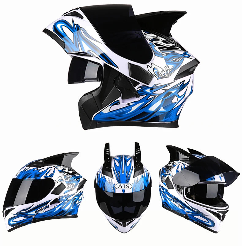 

Motorcycle Helmet Modular Moto Helmet Racing Flip Up Helmet Casco Moto Motorbike Helmet With Inner Sun Visor Double Lens