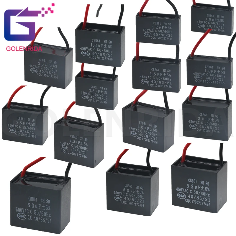CBB61 450V 1 мкФ 2 3 5 8 4 6 терминал двигатель потолочного вентилятора ходовой
