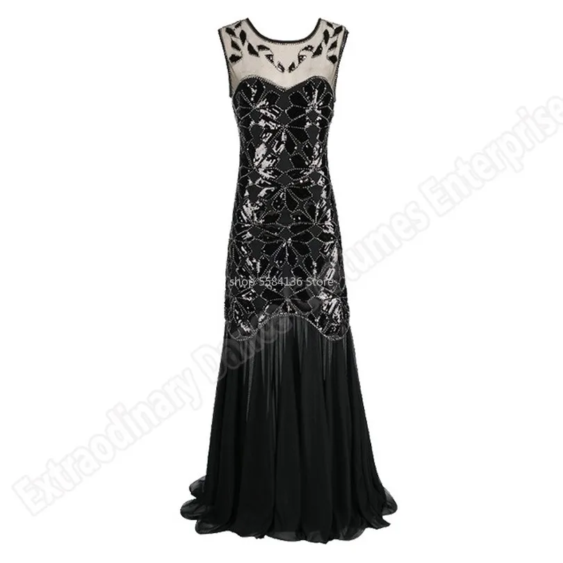 Купи New Women 1920 s Flapper Dresses Vintage Great Gatsby Sequin Beads Party Dress Art Deco Double Sexy Sleeveless Costume за 1,096 рублей в магазине AliExpress