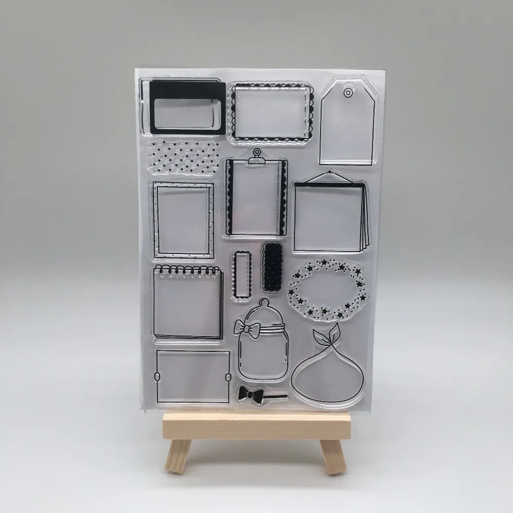 Текстовая рамка прозрачный чистый силикон штамп/печать для DIY