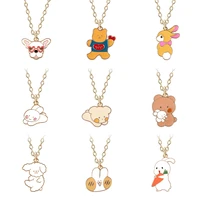 diy cartoon rabbit pendant choker female accessories animal bear pendant necklace men and women friends gifts