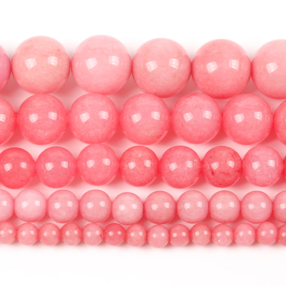 Бусины Из Натурального родонита круглые бусины россыпью бусины-разделители