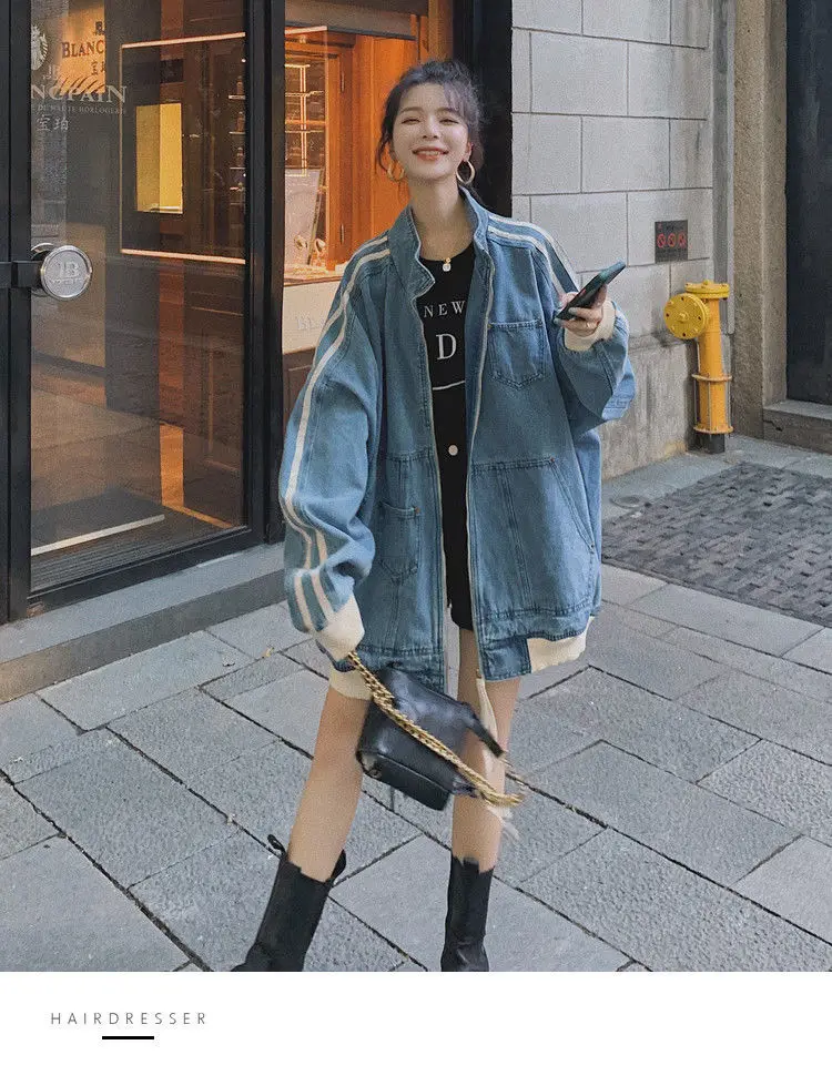 

Denim Jacket Female Tide Wild 2021 Spring And Autumn New Korean Version Of Loose Boyfriend Jacket Women Clothing