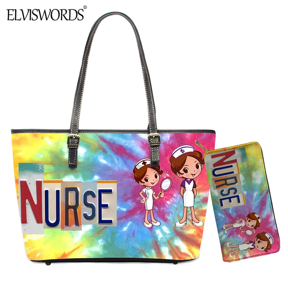 

ELVISWORDS 2020 брендовая дизайнерская сумка для медсестры из 2 предметов, Женская Роскошная сумка на плечо из искусственной кожи, повседневная су...