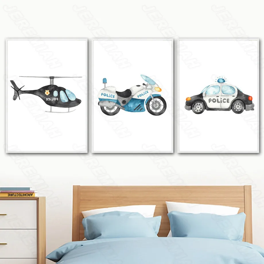 

Car Airplane Ambulance Motorcycle Poster Nordic Style Wall Art Canvas Print Painting Modern Living Room Decoration