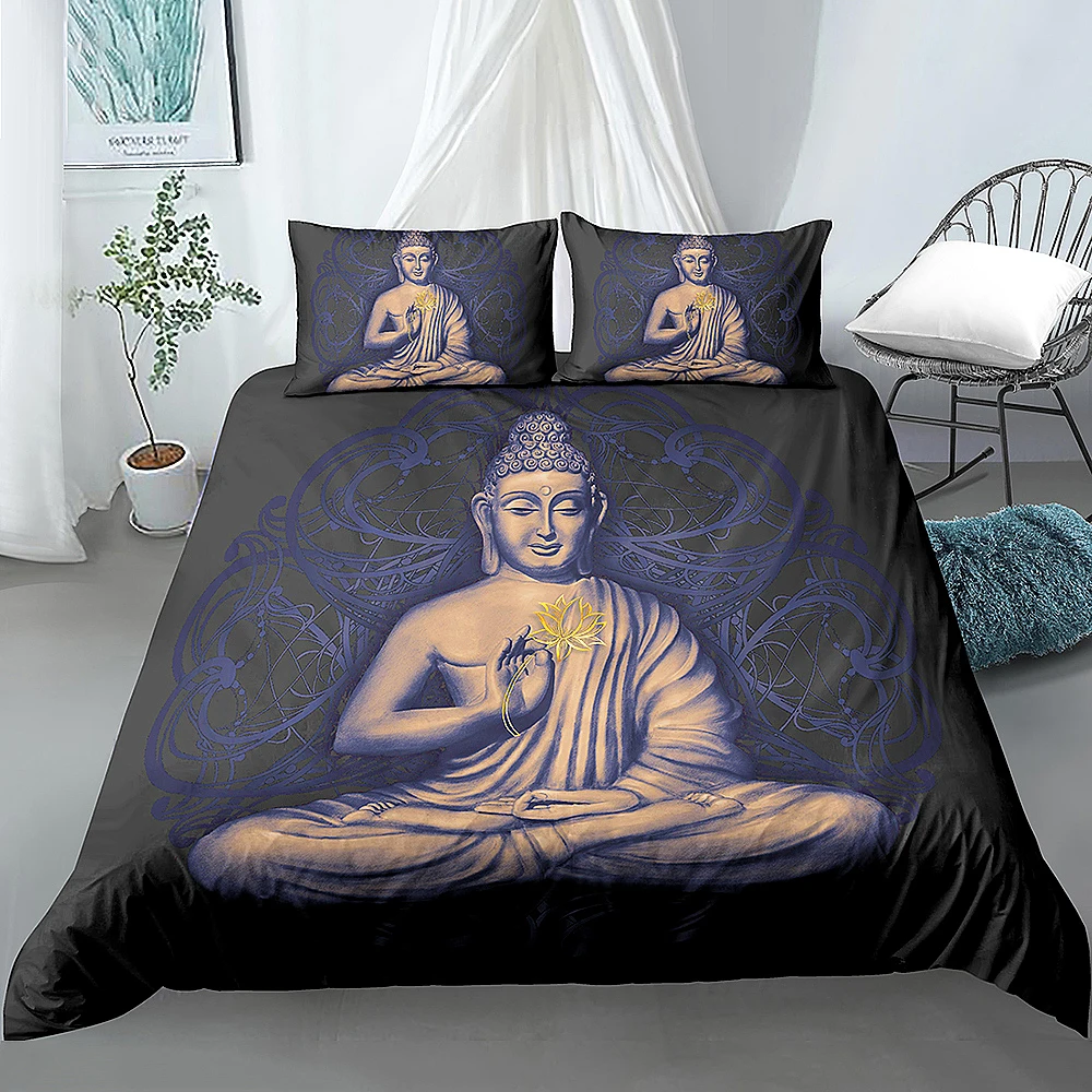

Красочные Sakyamuni Будда Bodhisattva шаблон пододеяльник для дома постельные принадлежности номер одеяло покрывает король королева размер постель...