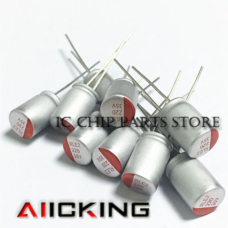 10pcs Solid state capacitors 35V220UF 8 * 12 motherboard capacitance 220UF 35V 12mm | Электроника