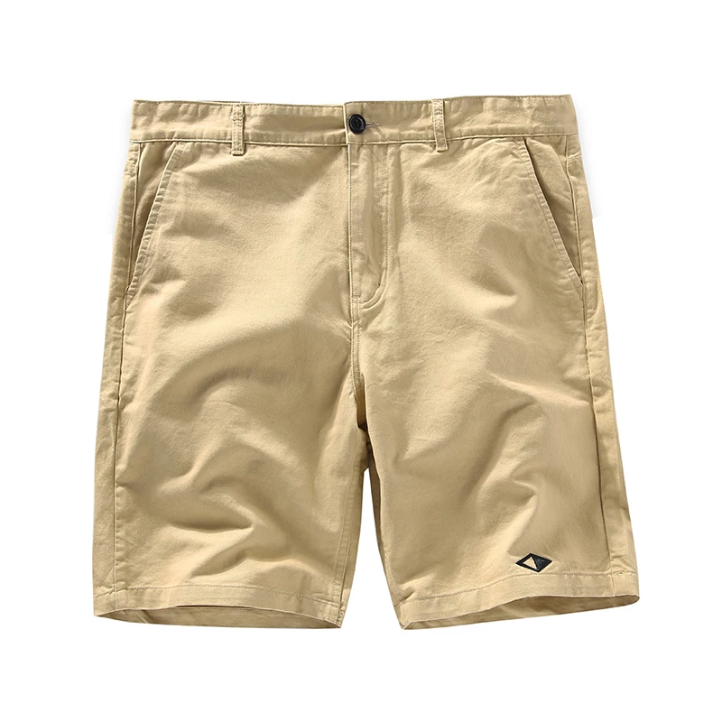 Повседневные мужские шорты однотонные свободные облегающие цвета хаки рабочие с