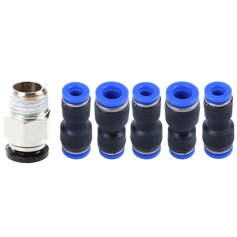 

15 шт. пневматический разъем пневматический быстроразъемный фитинг с наружной резьбой 6 мм до 8 мм и 1/4 дюйма