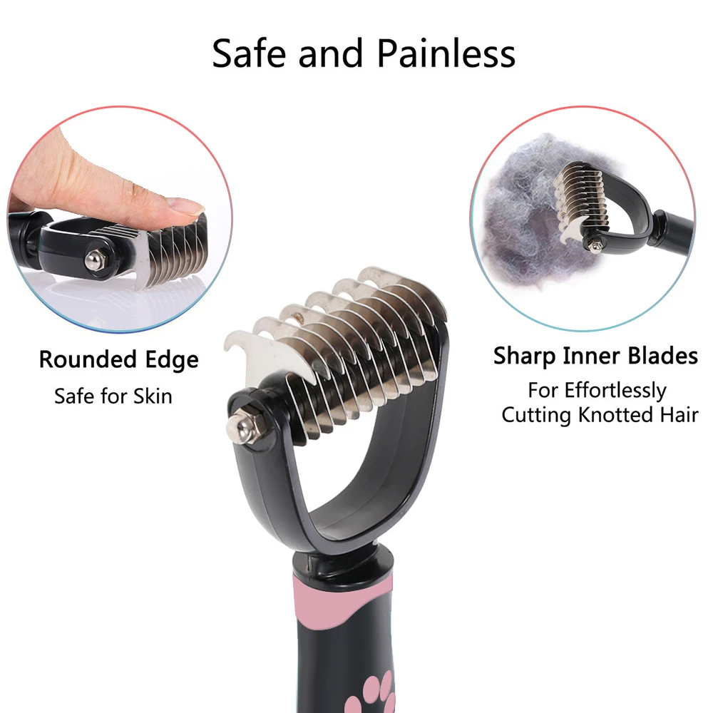 Pet Grooming Tool Double Side Dematting Comb Remove Undercoat Mats Tangles Shedding Brushes for Dogs and Cats Pets | Дом и сад
