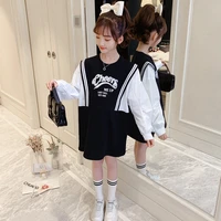 girls spring and autumn clothing dress 2022 new korean style kids long sleeve princess dress girl fashionable sweater dress