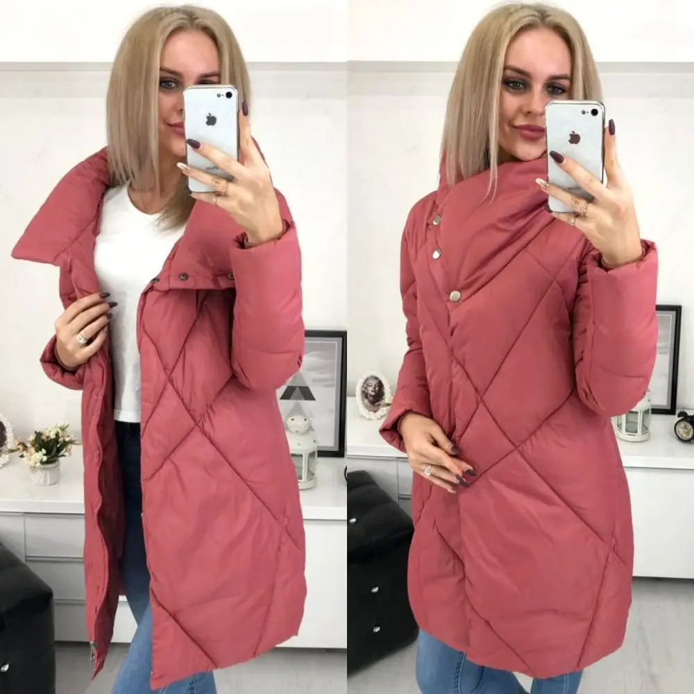 Новое поступление 2019 хлопковое Женское пальто зимнее модное длинное с