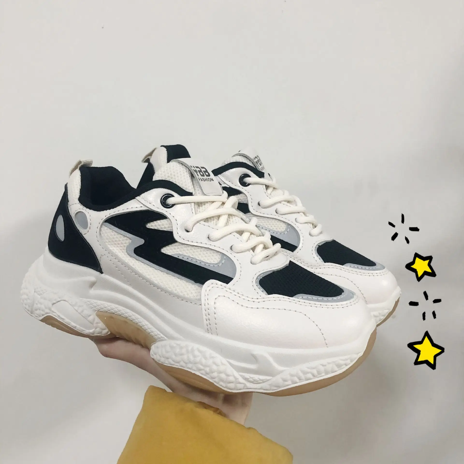 

Spring 2020 new 100 small white shoes women's thick-soled casual shoes popular style dad sports shoes Korean running shoes