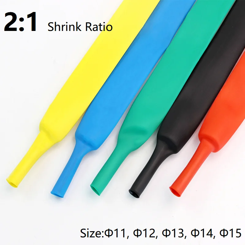 

2Meter 11mm 12mm 13mm 14mm 15mm Heat Shrink Tube 2:1 Shrinkage Ratio Polyolefin Insulated Wrap Wire Kit Line Repair Cable Sleeve