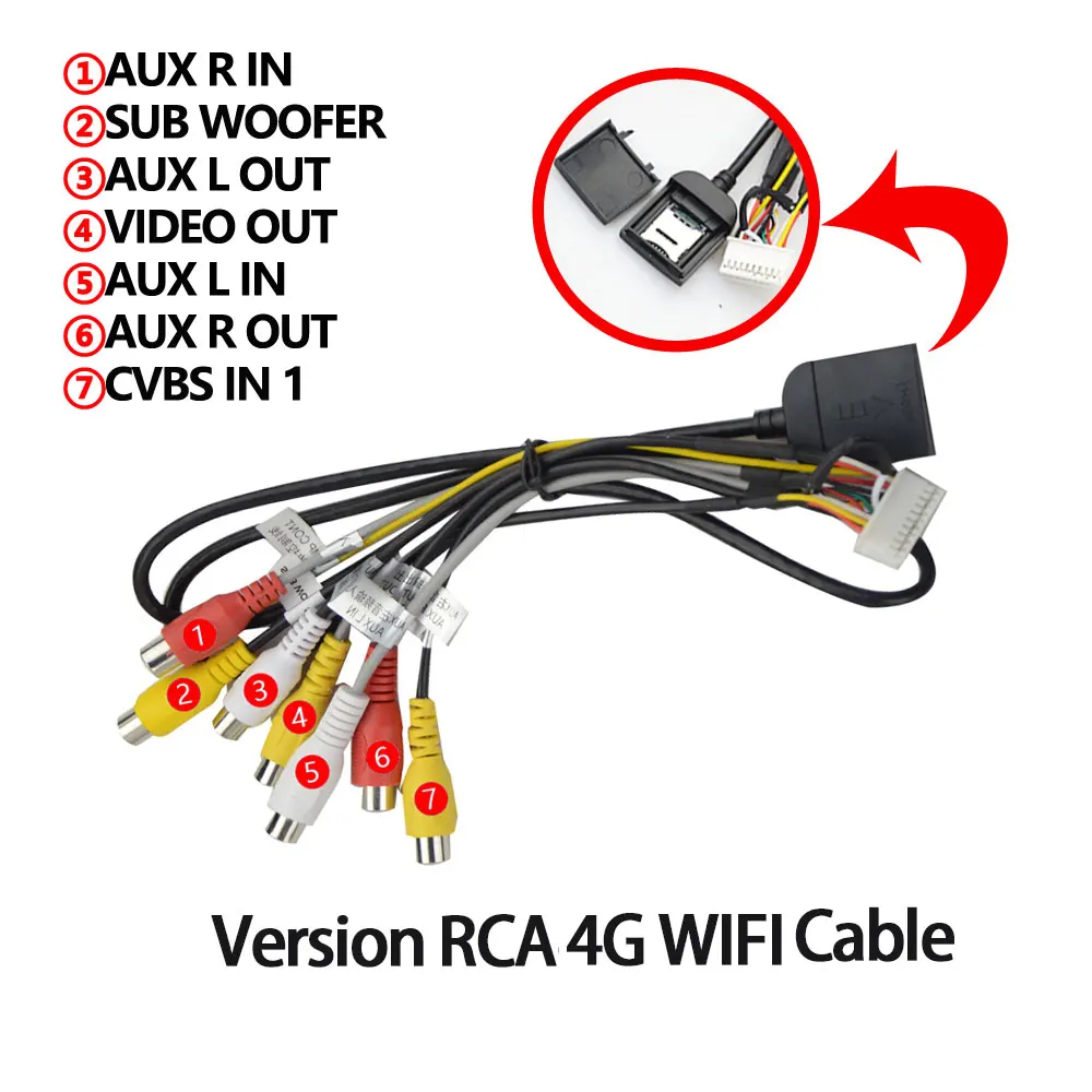 Микрофон USB GPS RCA выход камера заднего вида AUX слот для SIM-карты радиоконвертер