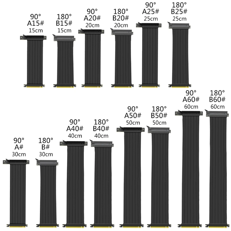 

Full Speed 3.0 PCIE X16 Riser Cable Graphics Card Extension Cable PCI Express Riser Shielded Extender with antijam for GPU AXYB