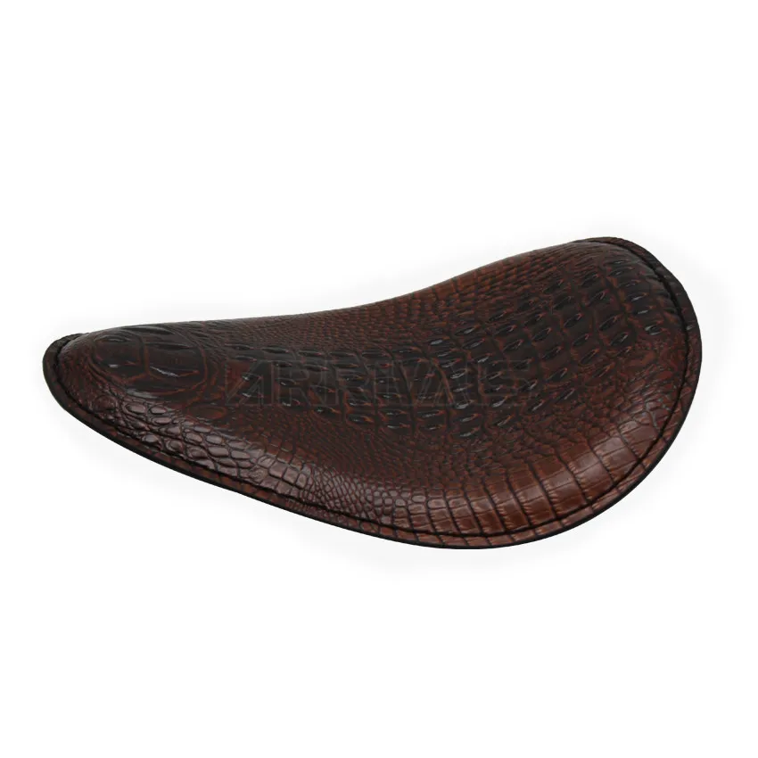 Мотоциклетное сиденье в стиле ретро из черной/коричневой крокодиловой кожи для