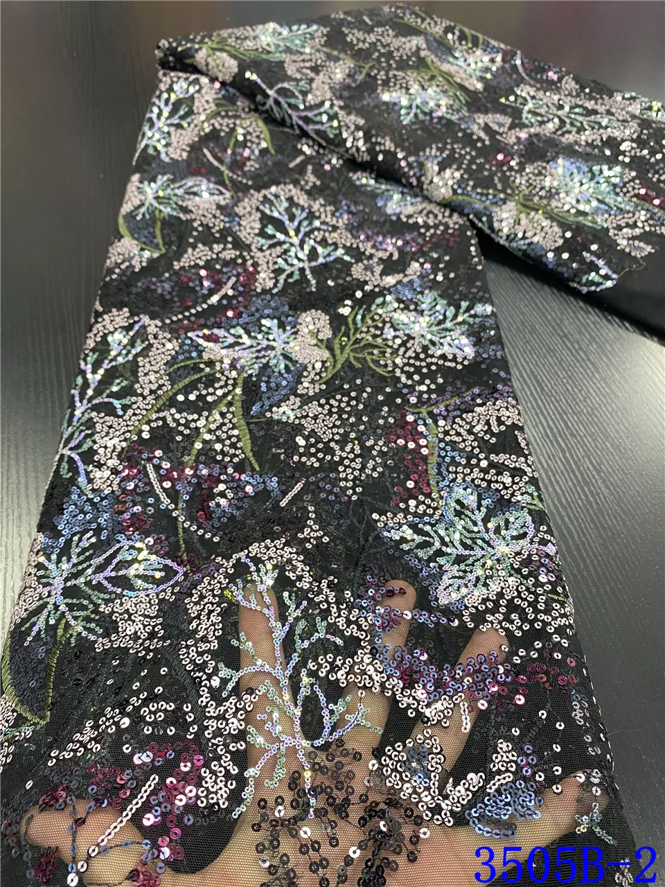 

African Lace Fabric High Quality Sequins Laces Fabrics French Tulle Mesh Lace for Wedding Sewing Nigerian Lace Fabric APW3505B