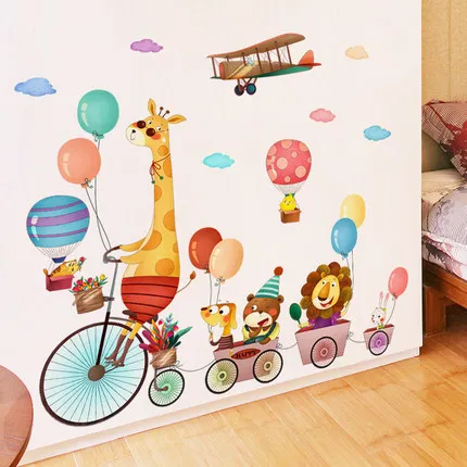 

Cartoon Animal PVC Kids Wall Sticker Giraffe Pictures for Baby Room Nursery Wall Decals Posters and Prints Mural