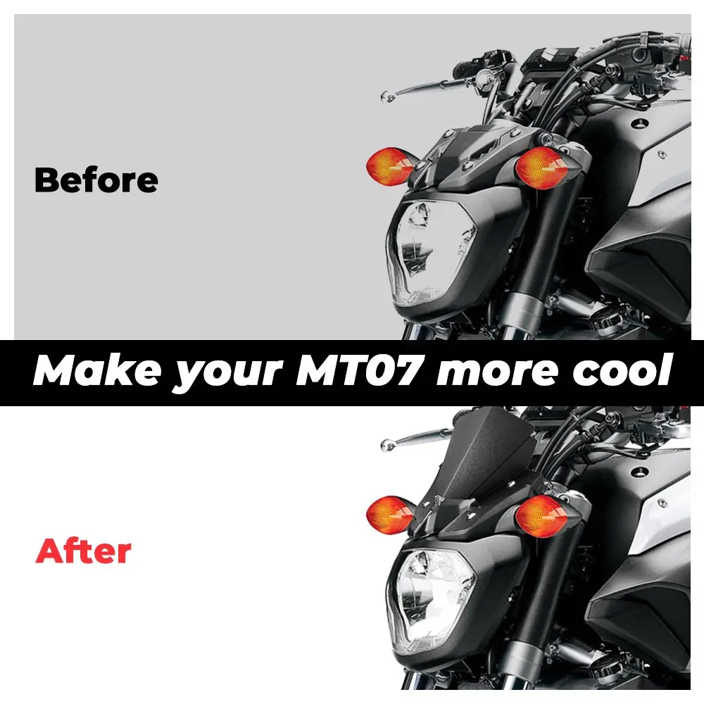 Ветрозащитный экран KEMiMOTO для мотоцикла Yamaha MT 07 MT07 FZ07 2013 2014 2015 2016 алюминиевый|screen