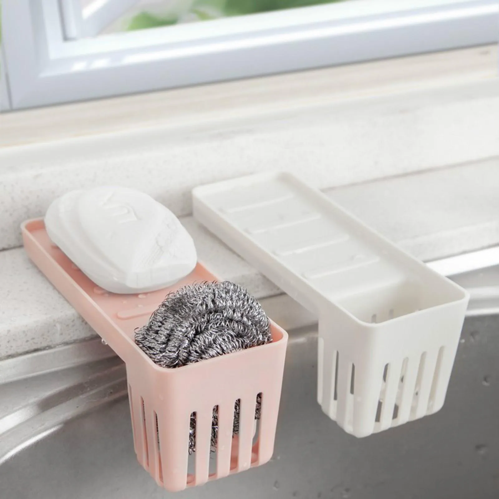 

1/2/3 PCS Sink Suction Cup Rack Cleaning Brush Rack Drain Chopsticks Storage Home Kitchen Free Punch Soap Storage Rack K
