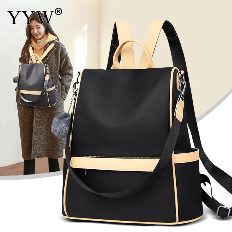 

Classic Patchwork Backpack Contrast Color Women Backpack Popular Style Shoulders Bags Travel Bagpack Ladies Sac A Dos Back Pack