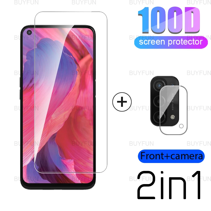 

2in1 camera glass for Oppo A54 A74 4G 5G Front Screen Protector For oppo a 54 74 54a 74a 5g full cover safety tempered glass