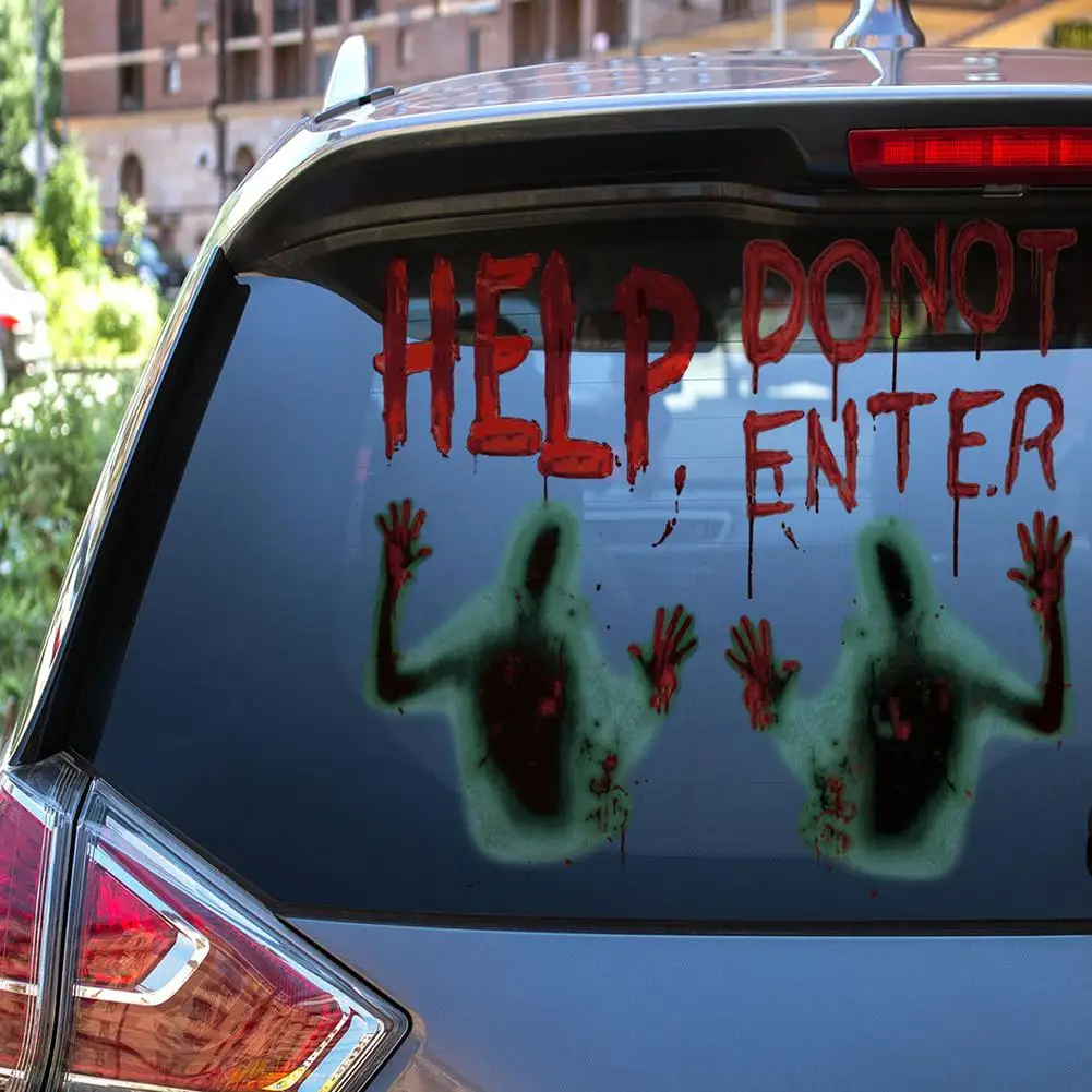 Halloween Help Blood Zombie Wall Sticker Decoration for Living Room Bedroom Window Glass | Дом и сад