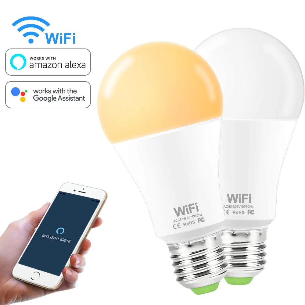 

Светодиодная лампа с Wi-Fi, E27, B22, 15 Вт, 110 В, 220 В