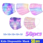 50 шт. одноразовая детская маска с мультяшным Рисунком бабочки маска для рта для детей для Девочек 3-Слойная одноразовая маска для детей