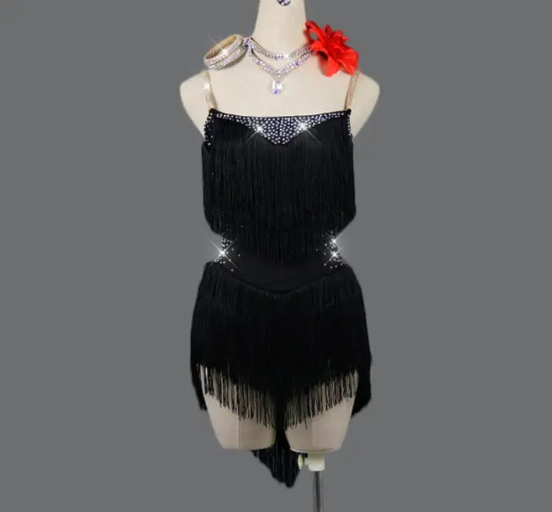 Платье для латинских танцев бахрома сальсы костюмы платье Charleston Flapper Great Gatsby