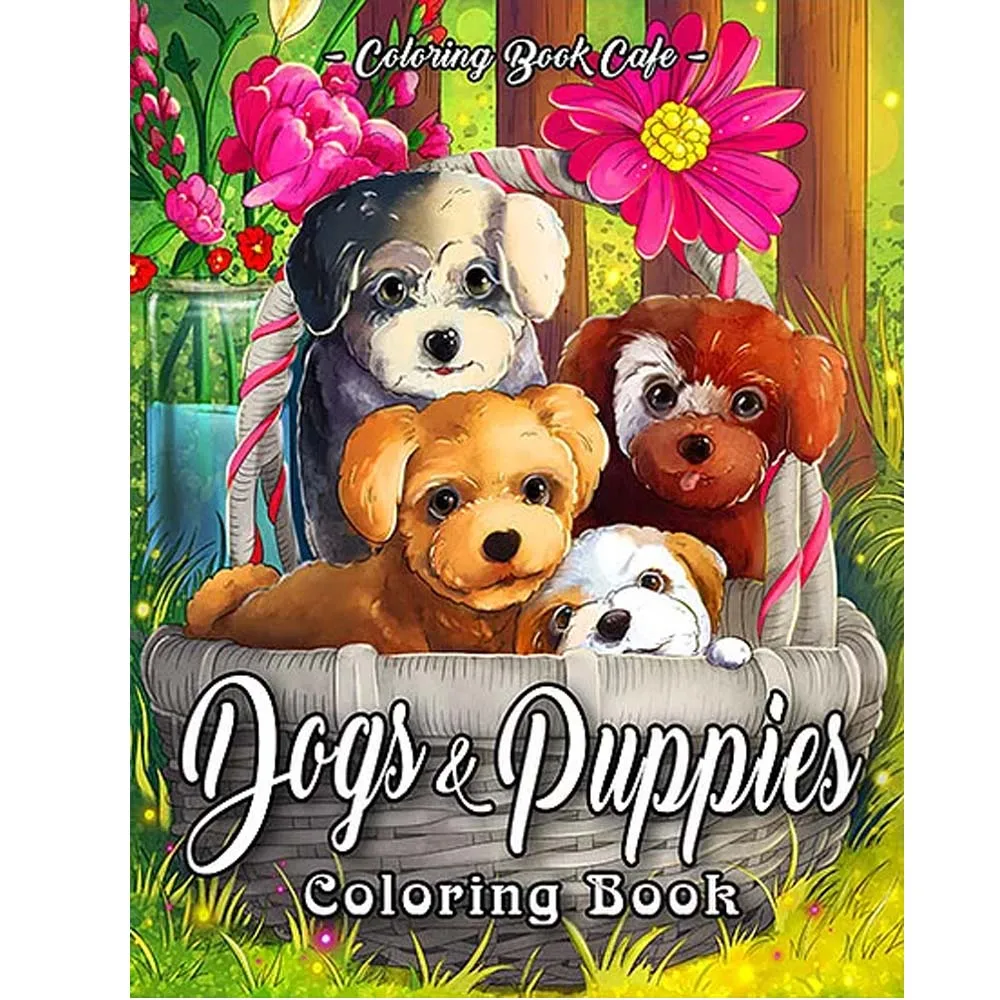 Cães e Cachorros Livro de Colorir: Livro de Colorir Divertido e Relaxante e Designs de Cachorros Chao Leque Adulto Desenho um Que
