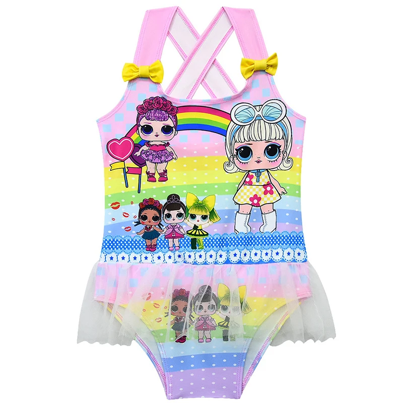 2020 купальный костюм для маленьких девочек с милым мультяшным принтом Купальные