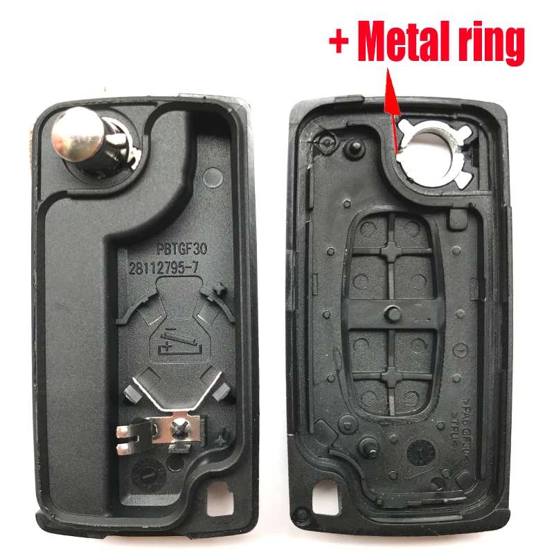 Чехол для выкидного складного ключа с 2 кнопками Peugeot 307 408 206 308 3008 Citroen C2 C3 C4