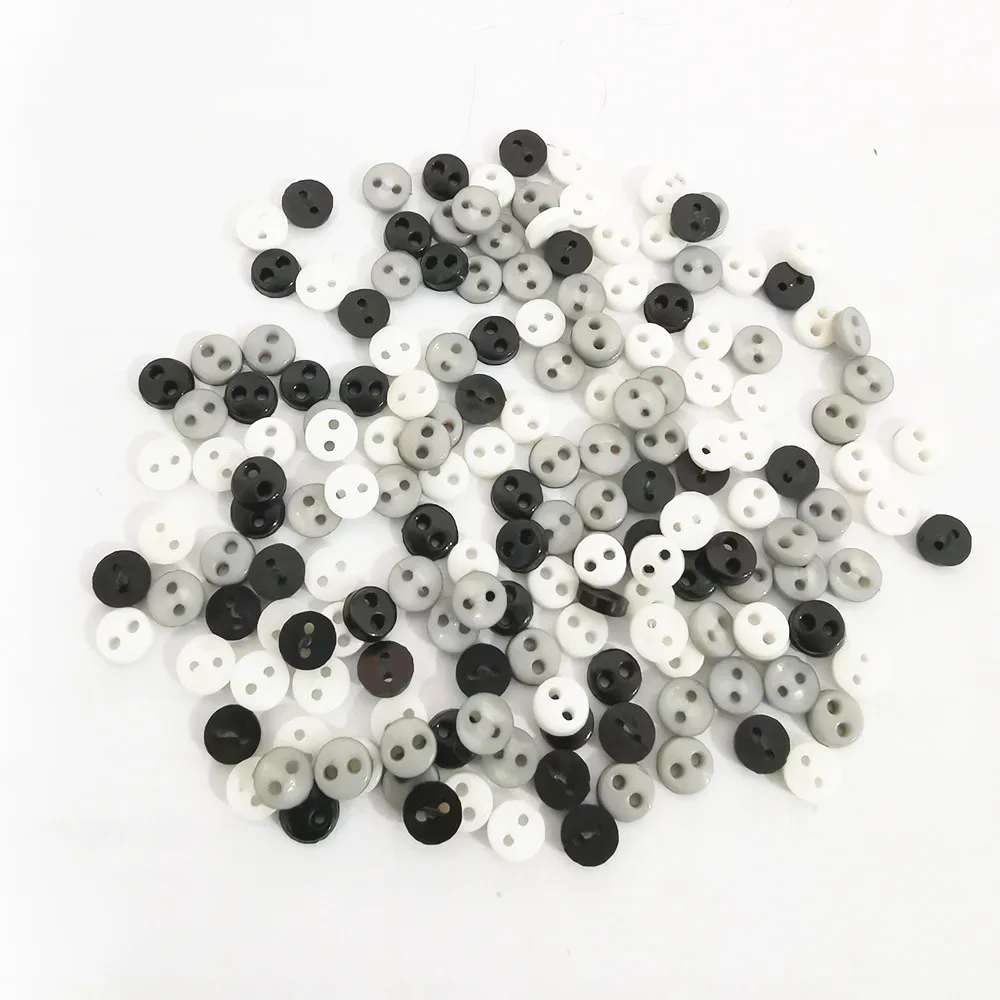 1000 шт. 4 мм черные белые серые смешанные мини пуговицы для кукол одежды с 2