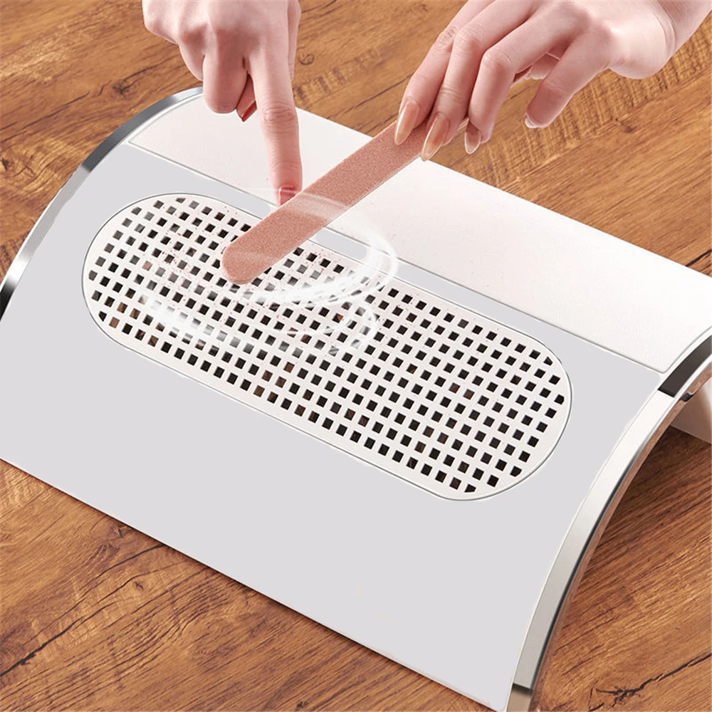 

80W Powerful Nail Dust Collector Nail Dust Vacuum Cleaner 2 Fans Suction Manicure Pedicure Dust Collector for Nail Art Equipment