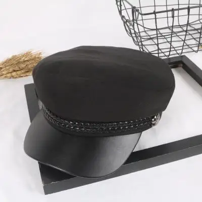 2019 Мужская и Женская Осенняя зимняя из искусственной кожи хлопковая военная шапка женская Девичья уличная