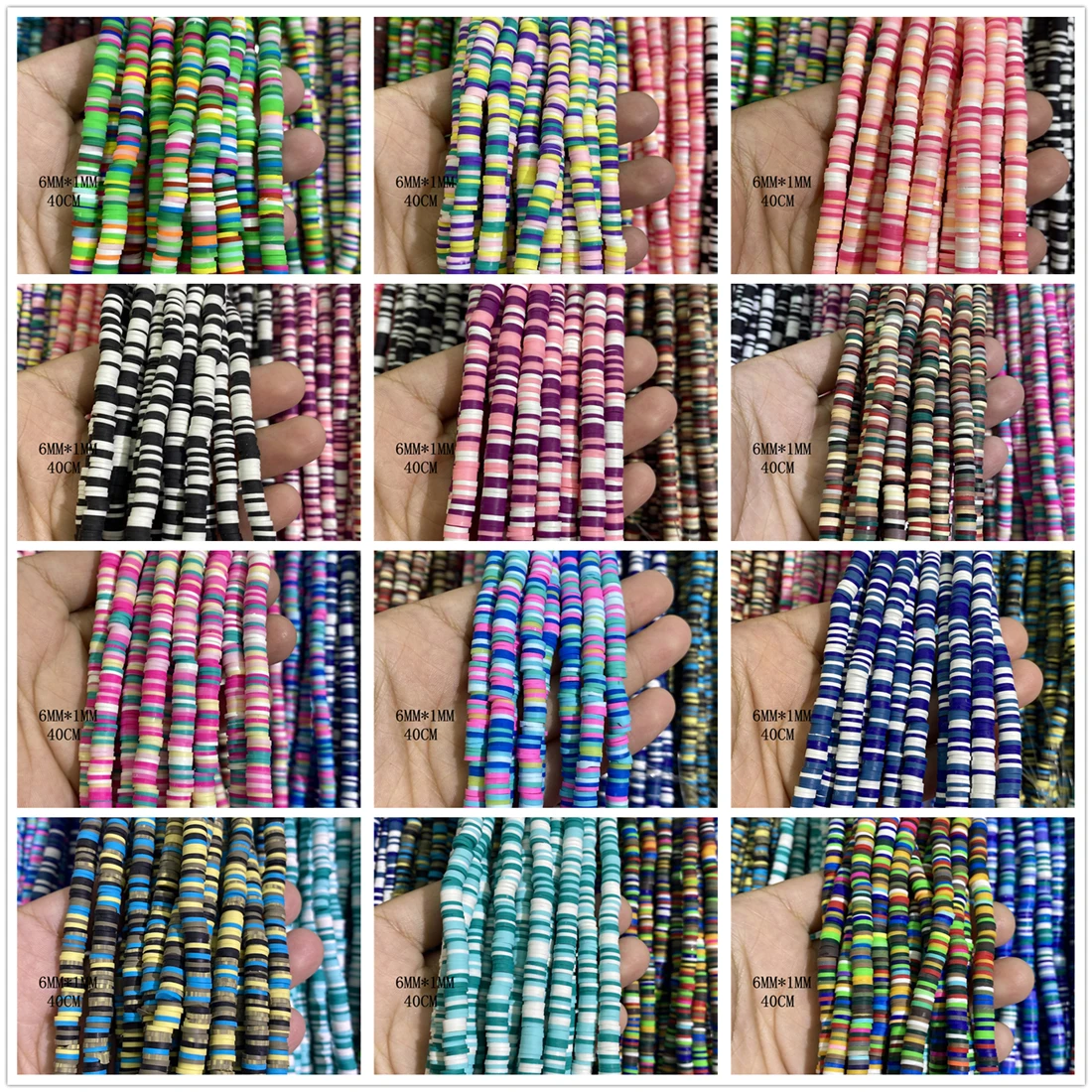 

1 String 6mm DIY Jewelry Findings Clay Beads Mix Color and Mix Design Bracelet Boho Jewelry Earring Spacer Beads Disk Wholesale