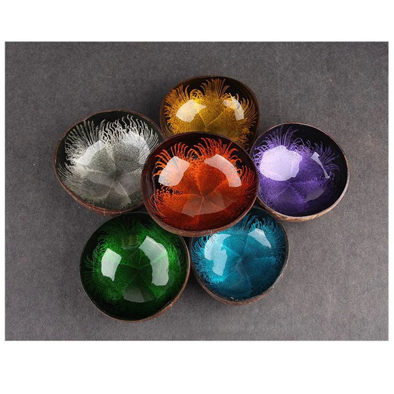 

3 Pack Natural Coconut Shell Bowl Storage Bowl Candy Container Nuts Holder Home Handicraft Decoration