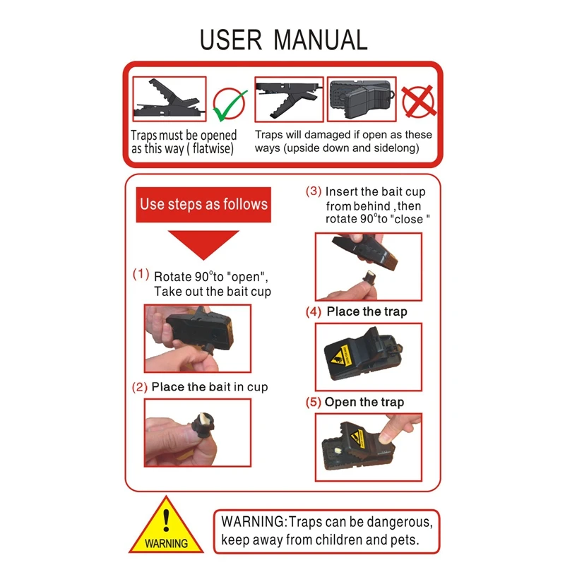 

6Pcs High Qulity Reusable Rat Catching Mice Mouse Traps Mousetrap Bait Snap Spring Rodent Catcher Pest Control