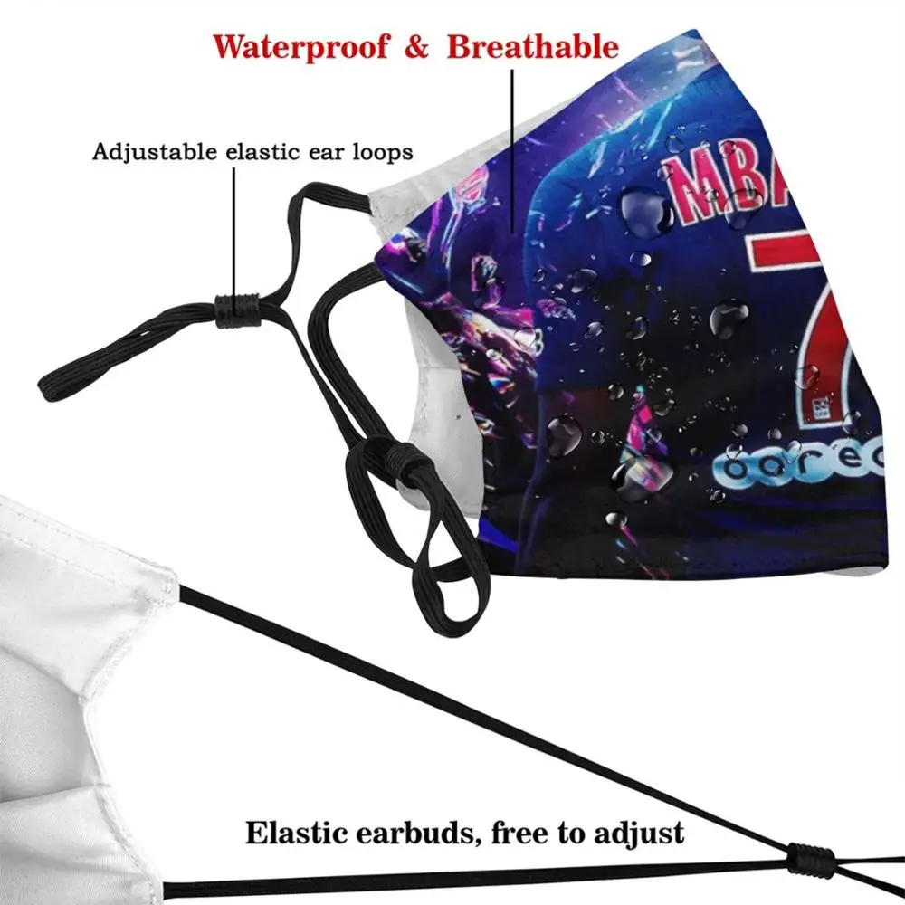 Mbappe7 Print Reusable Pm2.5 Filter DIY Mouth Mask Kids | Аксессуары для одежды