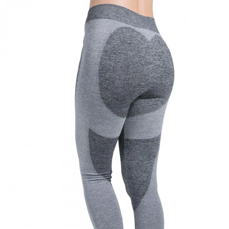 Gray CHRLEISURE бесшовные леггинсы с сердечками эластичные леггинсы для тренировок с высокой талией Легинсы из спандекса - Color: Gray
