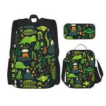 Froest Boys Girls Backpacks with Insualted Cooler Lunch Bags Pencil Cases Children Back to School Bookbag Pen Box