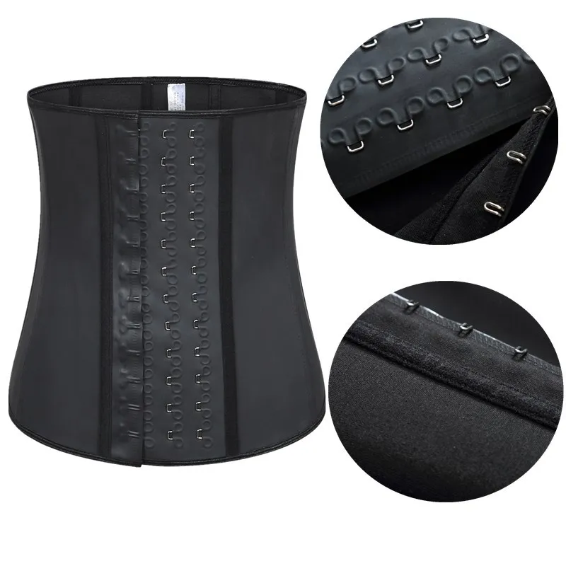 100% резиновый латексный корсет для талии с большими крючками стальной косточками