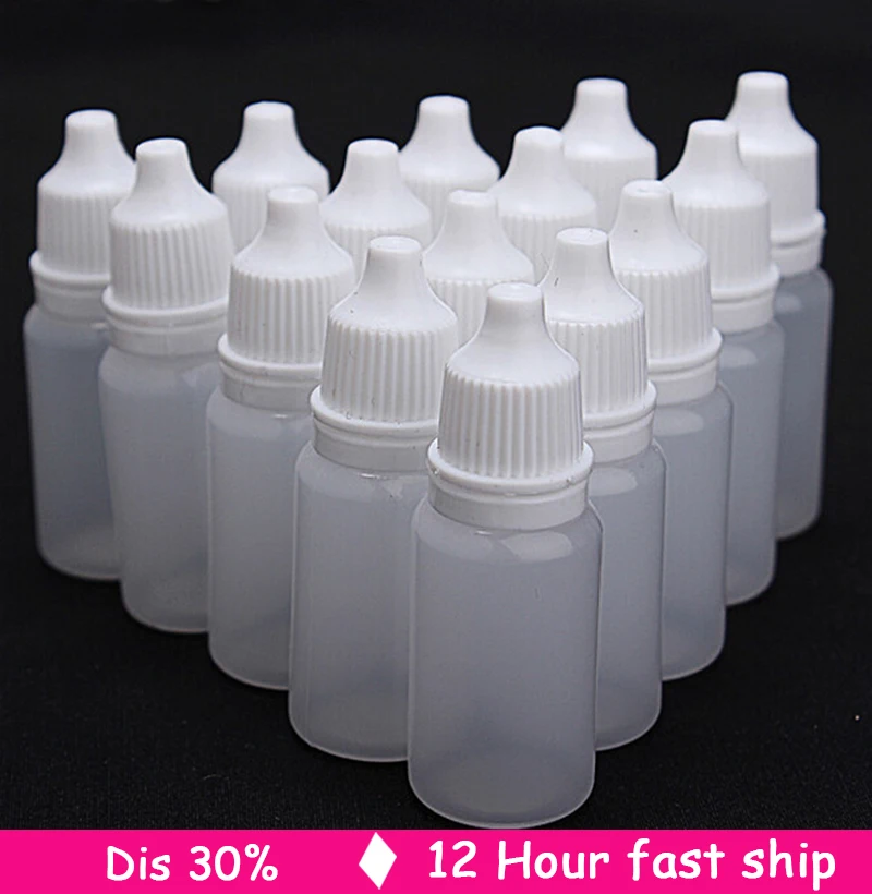 

100/50/25PCS 10ml Empty Plastic Squeezable Dropper Bottles Eye Liquid Dropper Eye drop bottle Container Bottle Box