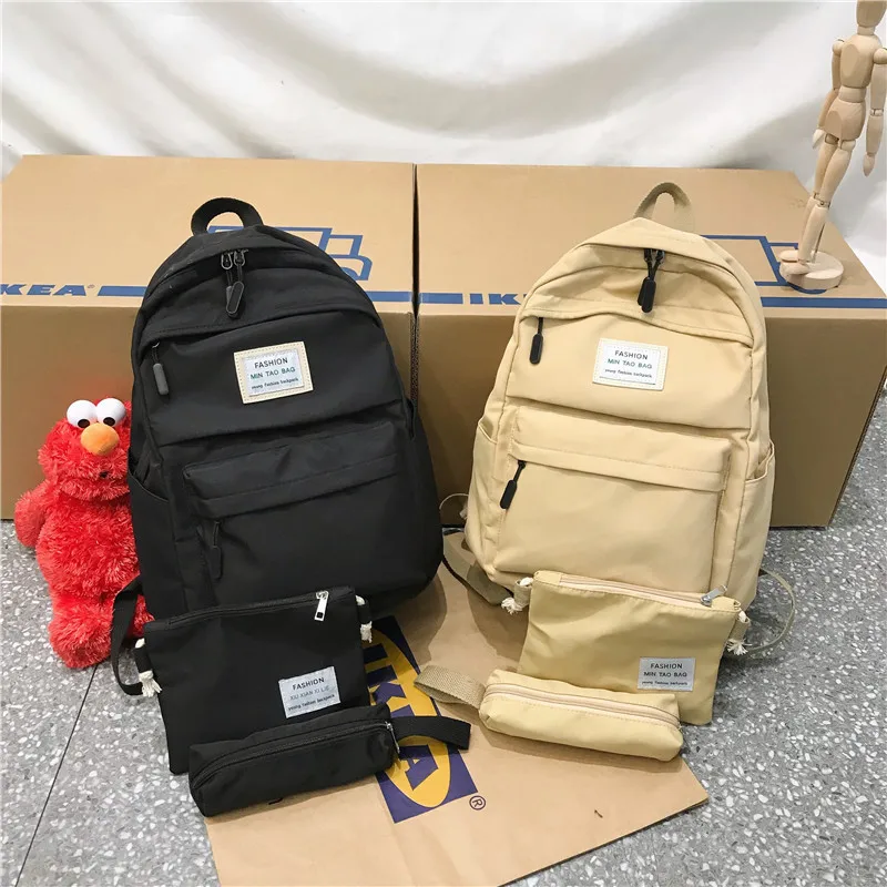 Комплект из 3 школьных сумок для девочек-подростков, Модный нейлоновый рюкзак, повседневные сумки на плечо, ранец