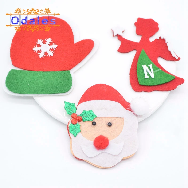 6 шт./лот большой Санта Клаус Ангел Снежинка перчатки пошив на аппликации поделки